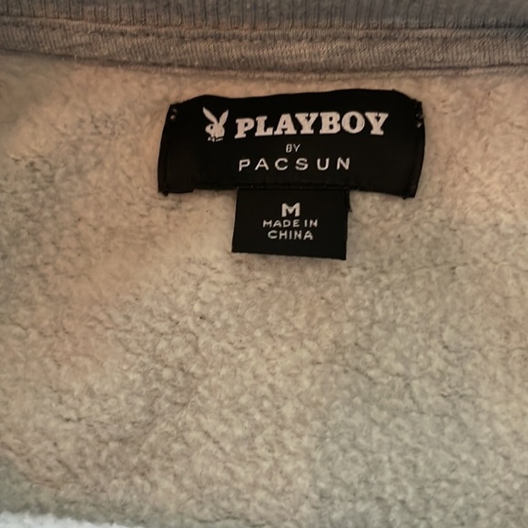 PacSun Playboy Club Crew Neck Sweatshirt Medium Grey Groovy Retro VTG look font - Picture 8 of 8